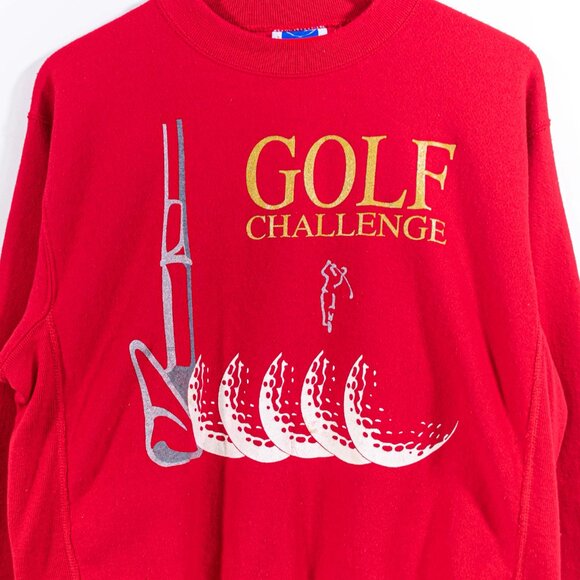 Golf Challenge Sweatshirt Medium VTG 90s Weave Style USA Made - Picture 6 of 7